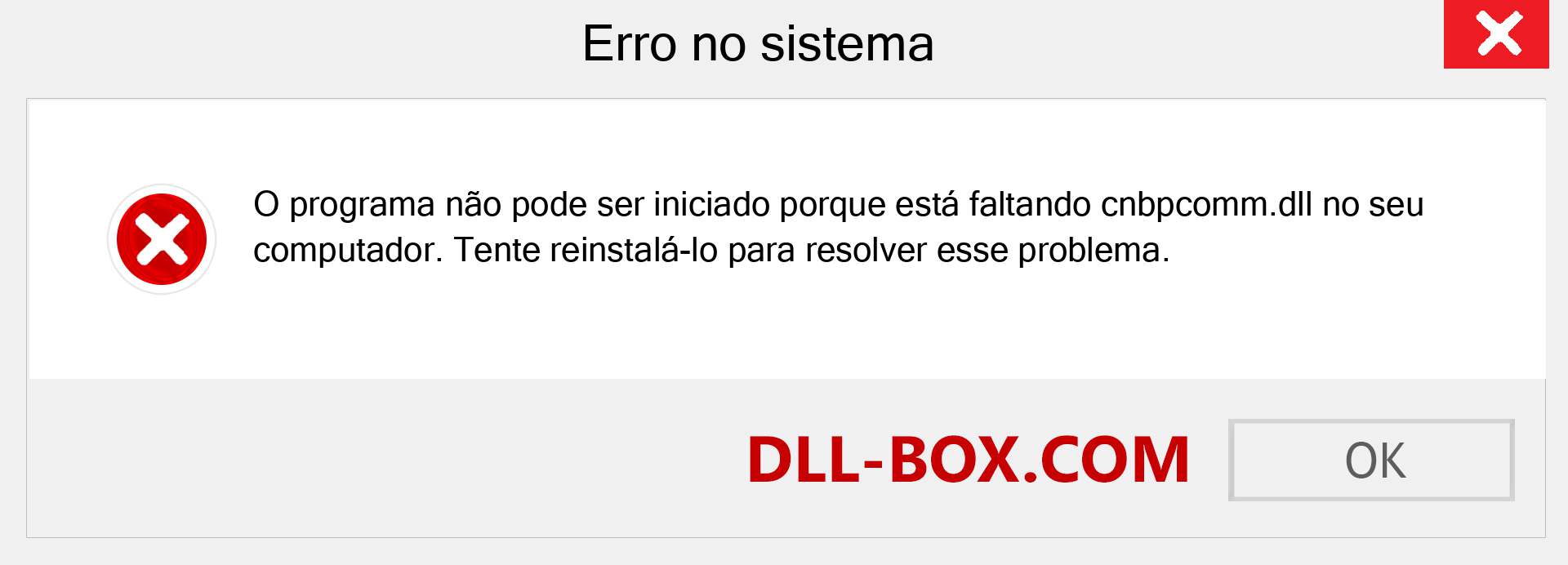 Arquivo cnbpcomm.dll ausente ?. Download para Windows 7, 8, 10 - Correção de erro ausente cnbpcomm dll no Windows, fotos, imagens